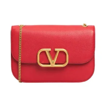 Valentino Leather Portable Crossbody Bag, Shoulder Bag Women's Red