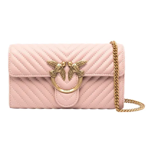PINKO Calfskin Handheld Shoulder Bag Crossbody Bag Women's Light Pink