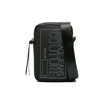 VERSACE JEANS COUTURE Polyamide Shoulder Bag Crossbody Bag Men's Black & White