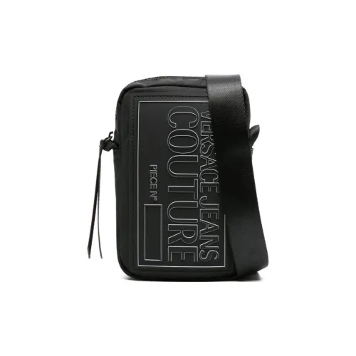 VERSACE JEANS COUTURE Polyamide Shoulder Bag Crossbody Bag Men's Black & White