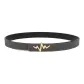 UK2510 Litchi Grain Gray with Gold Buckle