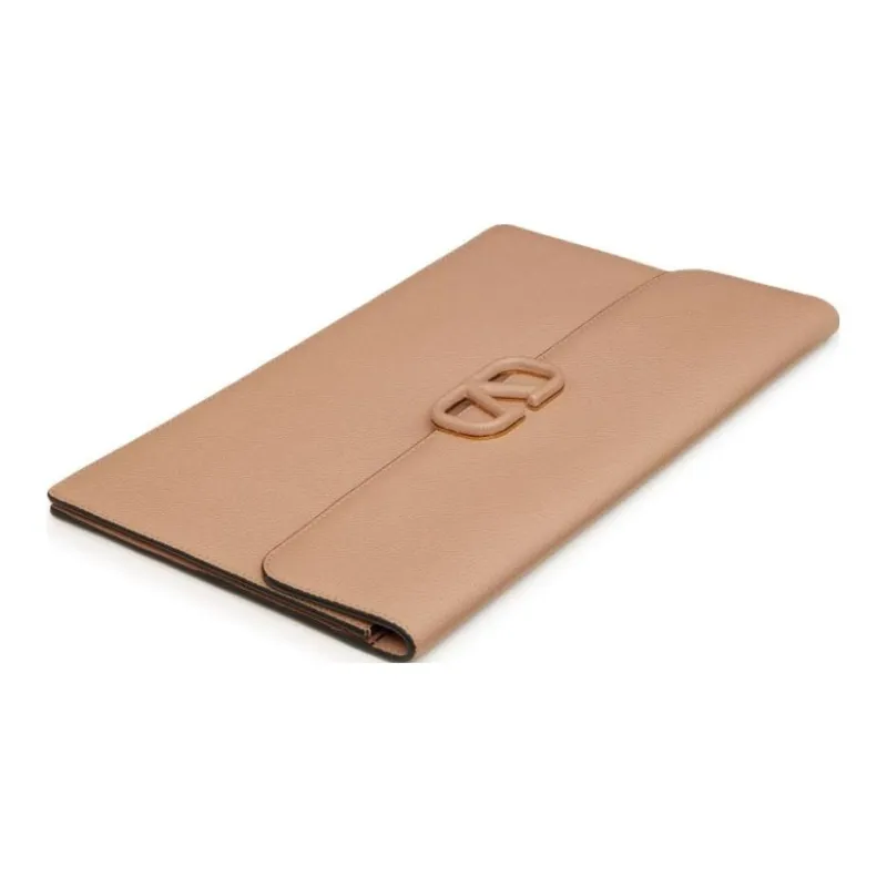 Valentino VSLING Calfskin Clutch Tubas Women's Umber-4