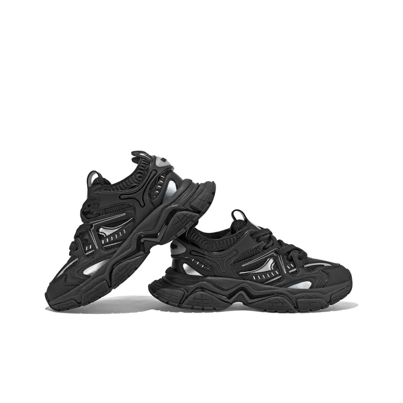 SK.TRIP Crossbow Series Chunky Sneakers Unisex Low Top Jet Black-5