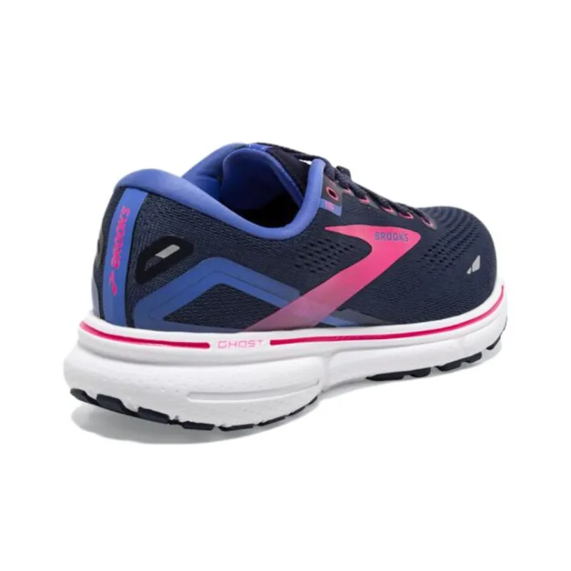 Brooks Ghost 15 Cushioned Slip-Resistant Low-Top Running Shoes Women's Blue Pink-1