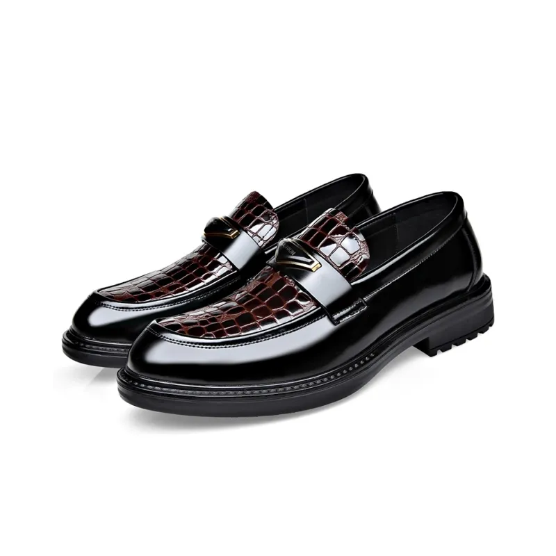 XIAOTOULANG Dress Shoes Men Low Top Black/Brown-11