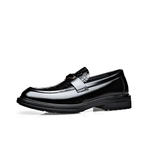 XIAOTOULANG Dress Shoes Men Low Top Black/Brown