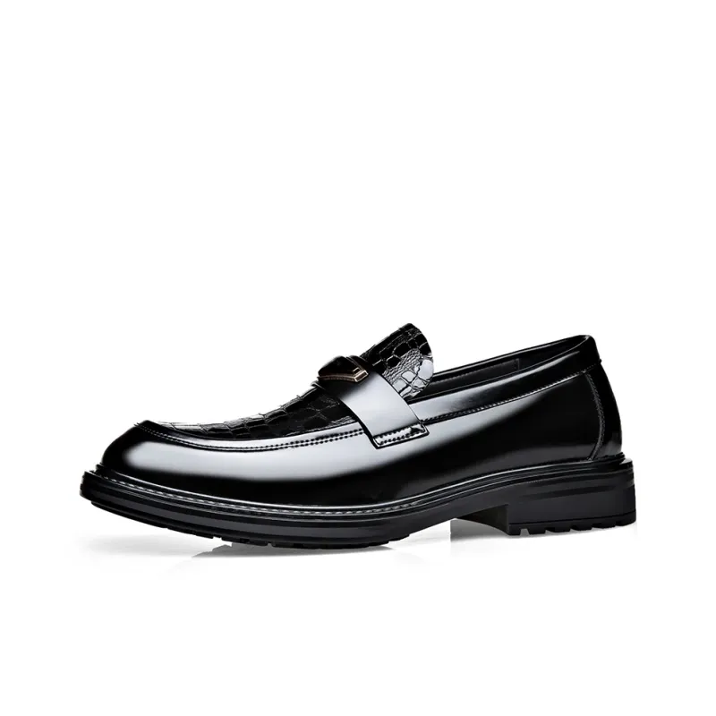XIAOTOULANG Dress Shoes Men Low Top Black/Brown-0