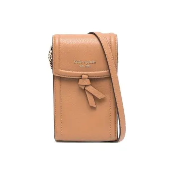 Kate Spade Litchi Grain Leather Cell Phone Pouch Shoulder Bag Crossbody Bag Women's Camel