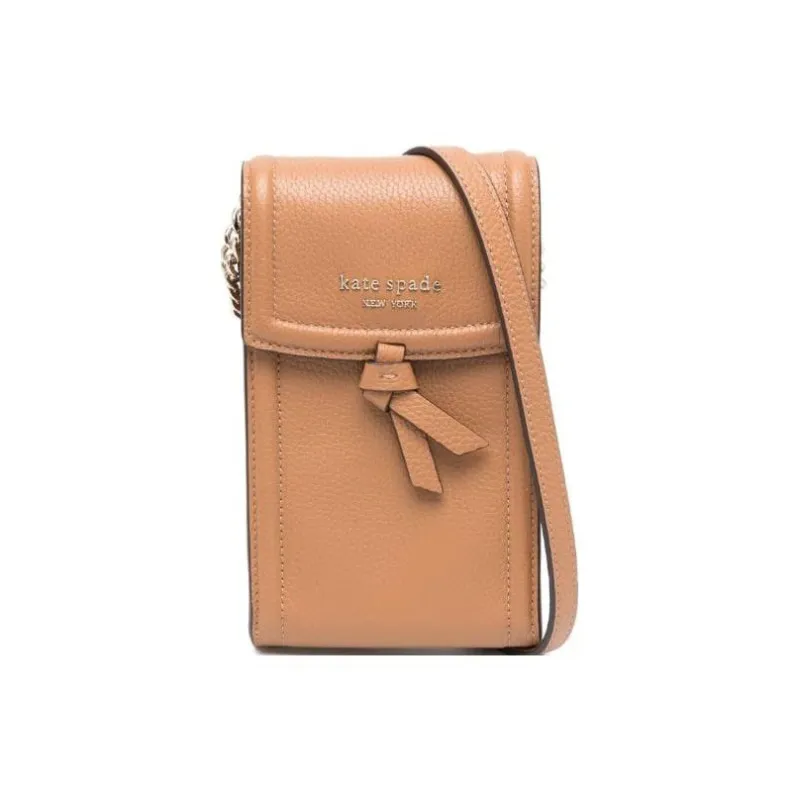 Kate Spade Litchi Grain Leather Cell Phone Pouch Shoulder Bag Crossbody Bag Women's Camel-0