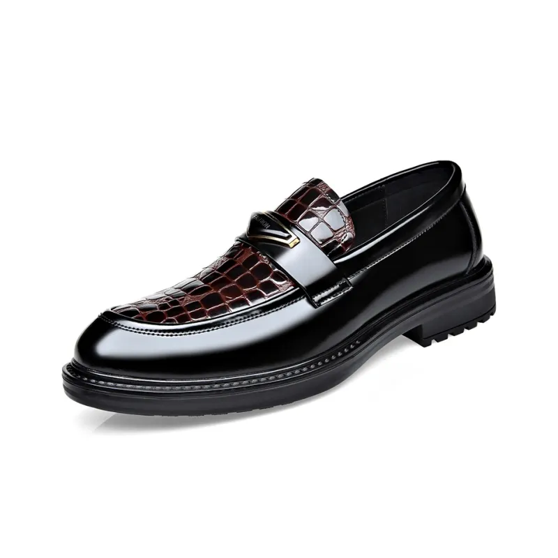 XIAOTOULANG Dress Shoes Men Low Top Black/Brown-12