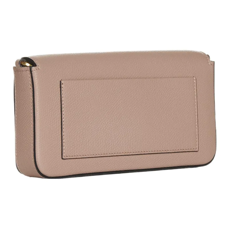 Valentino Vlogo Calfskin Shoulder Bag, Crossbody Bag, Wallet Women's Fuchsia-2