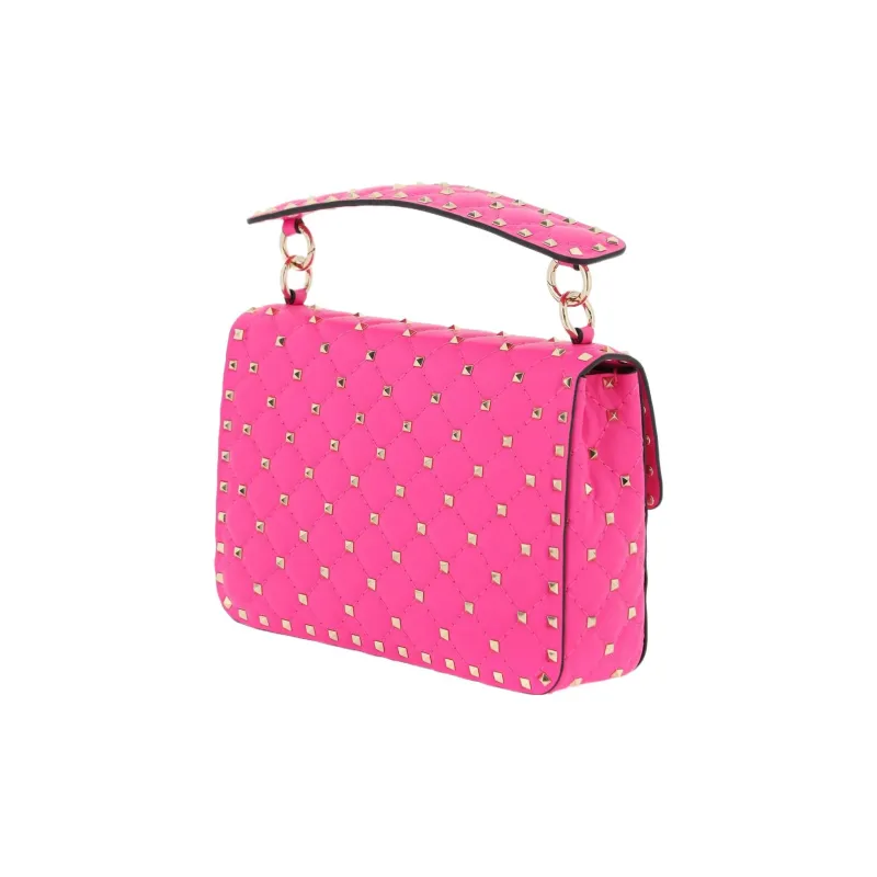 Valentino ROCKSTUD SPIKE Sheepskin Portable Crossbody Bag Shoulder Bag Medium Size Women's Pink-2