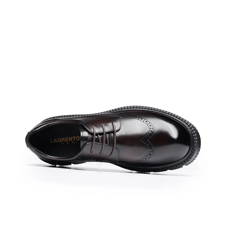 LAORENTOU Men's Casual Shoes Men Low Top Brown-8
