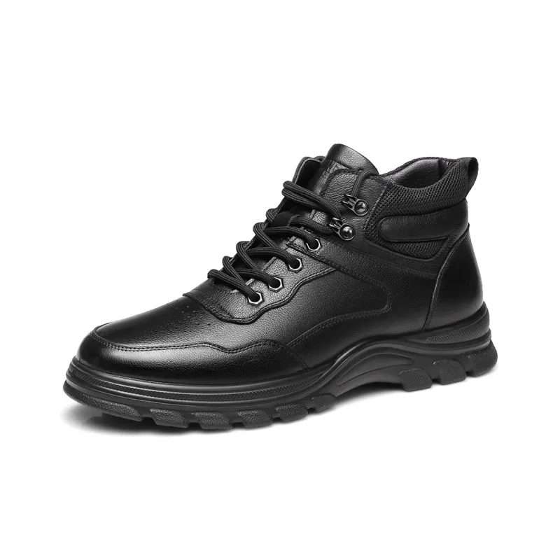 Strongman 3515 Men's Winter Warm Fur Shoes Sports Leather Shoes Travel Shoes Platform-1