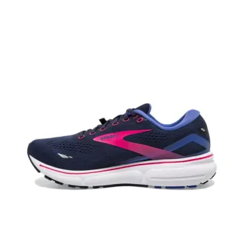 Brooks Ghost 15 Cushioned Slip-Resistant Low-Top Running Shoes Women's Blue Pink