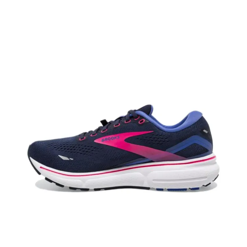 Brooks Ghost 15 Cushioned Slip-Resistant Low-Top Running Shoes Women's Blue Pink-0