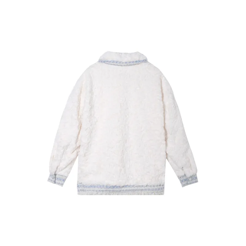 CPAURA Velvet feel Coat Women's Pearl White-1