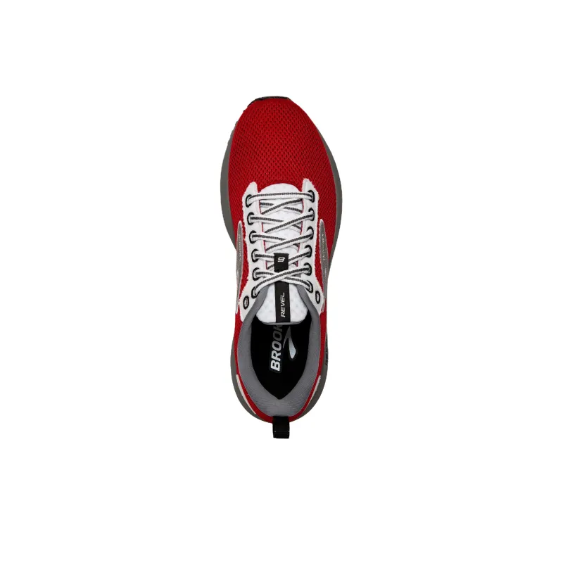 Brooks Revel 6 Cushioned Slip-Resistant Low-Top Running Shoes Men's Red Gray-4
