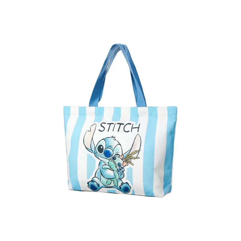 Disney Canvas Tote Bag Shopping Bag Canvas Bag Shoulder Bag Women's Blue Stripes-0
