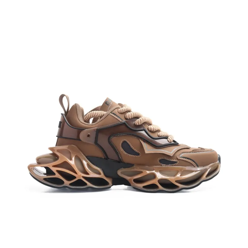 DAFK Cushioning Height Increasing Low Top Running Shoes Men's Brown-1