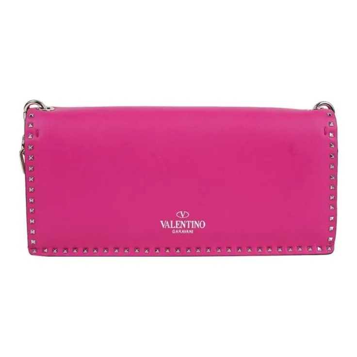 Valentino Genuine Leather Crossbody Bag Shoulder Bag Women's Pink-4