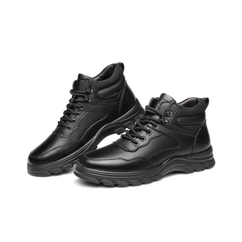 Strongman 3515 Men's Winter Warm Fur Shoes Sports Leather Shoes Travel Shoes Platform-4