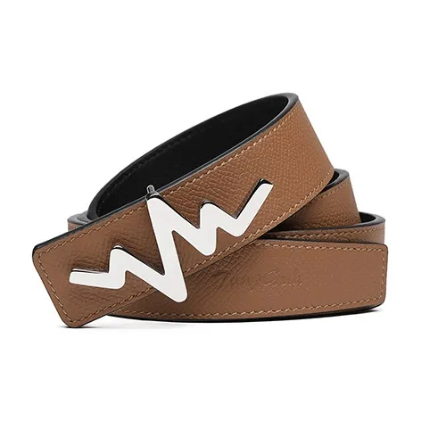 TangGuh Stainless Steel Plate Buckle Cow Leather Belt Versatile Individual Unisex Width  3cm-2