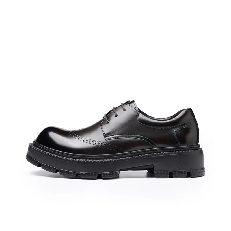 LAORENTOU Men's Casual Shoes Men Low Top Brown-5