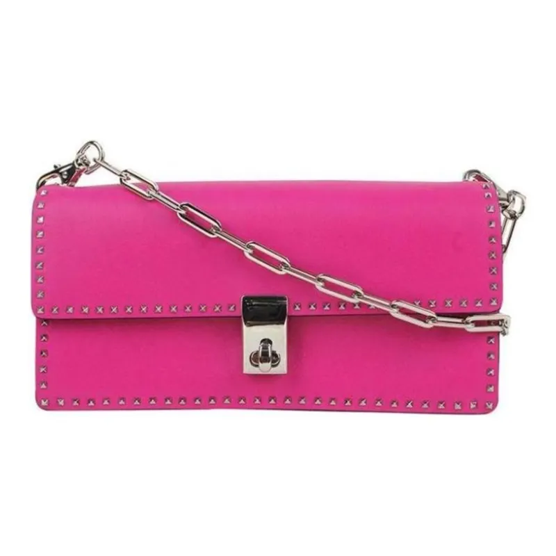 Valentino Genuine Leather Crossbody Bag Shoulder Bag Women's Pink-0