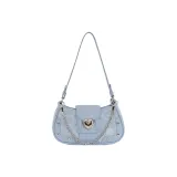 Galaxy Underarm-Cloud Mist Light Blue+Crossbody Shoulder Strap+Decorative Chain