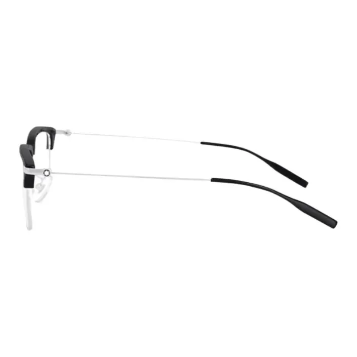 MONTBLANC Plate Frame Titanium Alloy Rectangular Optical Glasses Men's Silver-2