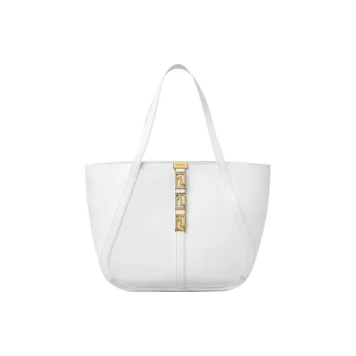VERSACE Greca Goddess Cow Leather tote Dusy Bag Shopping Bag Handbag Large Size Women's White