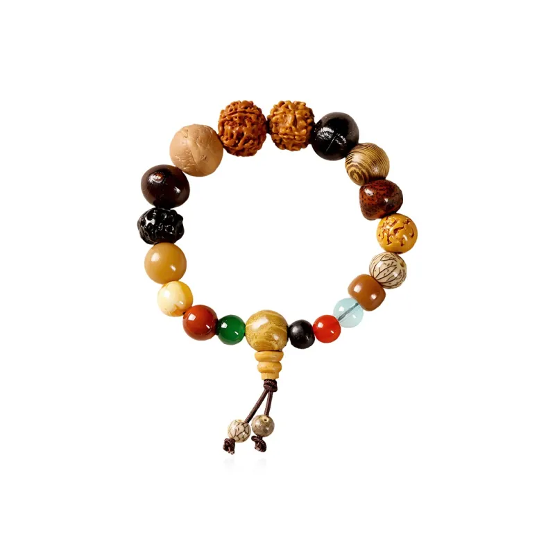 Shiban Bodhi, Wooden Colored Glaze, Ceramic, Woven Rope Bracelets Women's-3