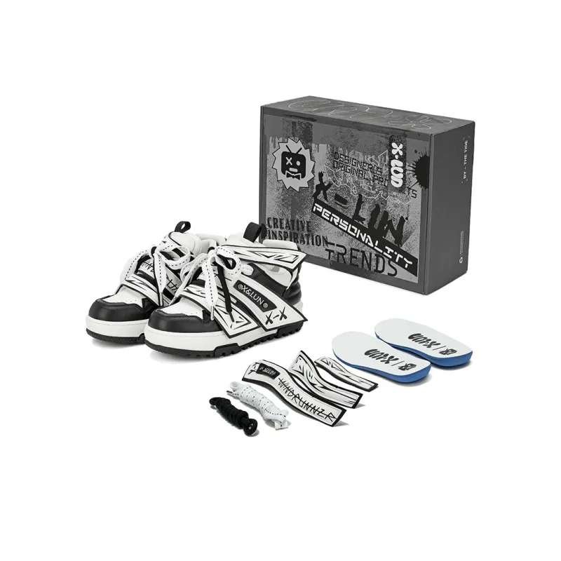 X·LUN Anti Slip Wear Resistant Mid Top Skateboard Shoes-0