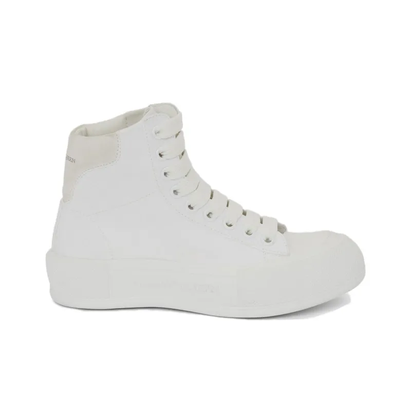 Alexander McQueen Deck Plimsoll High Top Sneaker Optical White Women's-1