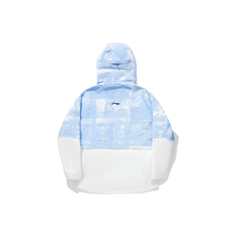 LiNing Ski Tops Unisex New Aurora Blue All Over Print Ecru-1
