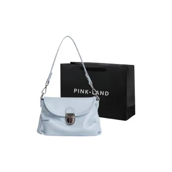PINK·LAND PU Small Square Bag Shoulder Bag Crossbody Bag Regular Women's White/Black/Dusty Blue