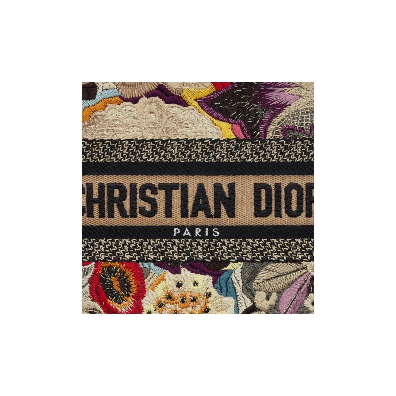 DIOR Butterfly Embroidery Tote Bag Shopping Bag Shoulder Bag Crossbody Bag Handbag Women's Greige/Multicolor-6