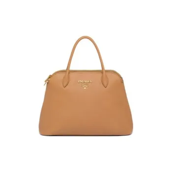 PRADA Genuine Leather Shoulder Bag Crossbody Bag Handbag Women's Brown