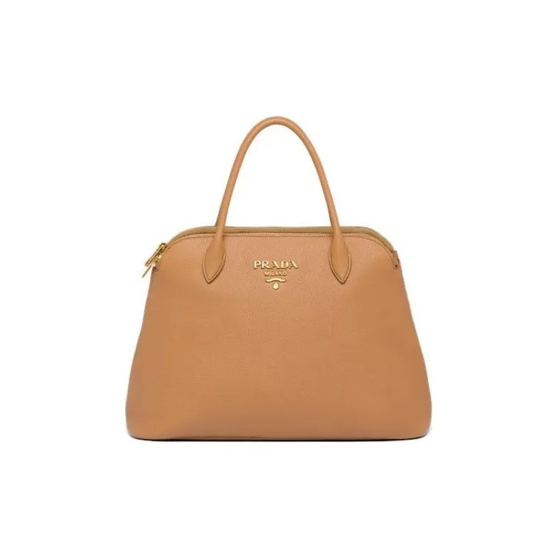 PRADA Genuine Leather Shoulder Bag Crossbody Bag Handbag Women's Brown-0
