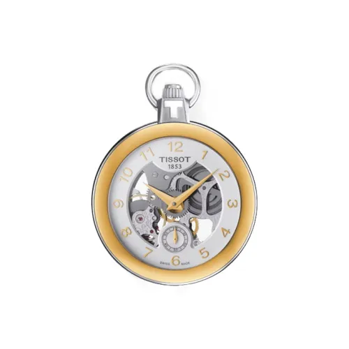 TISSOT Mechanical Movement Manual Mechanical Movement Stainless Steel Case Pocket Watch Unisex Silver Dial
