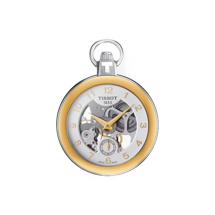 TISSOT Mechanical Movement Manual Mechanical Movement Stainless Steel Case Pocket Watch Unisex Silver Dial-0