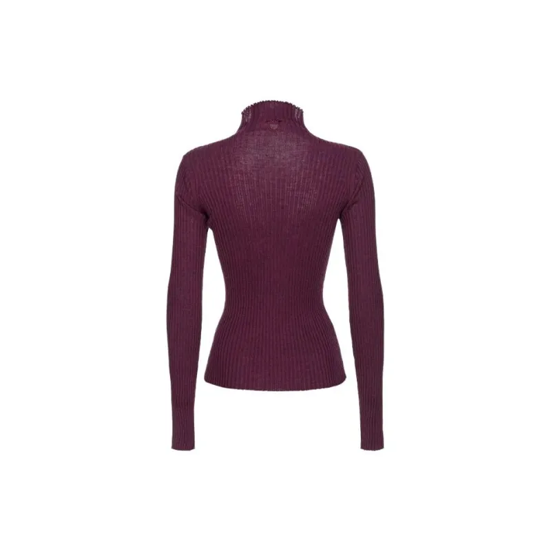 PINKO Dolcevita In Maglia A Costine Sweater Women's Purple-1