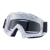 White Frame with Black Dot Design+Transparent Lens