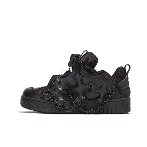 FY SPR Knight Collection Dark Night Knight Anti Slip Wear Resistant Low Top Puffy Skateboard Shoes Women's Black