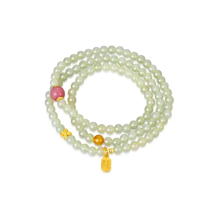 Emerald Dynasty Hetian Jade Pale Greenish White Jade Unisex-0