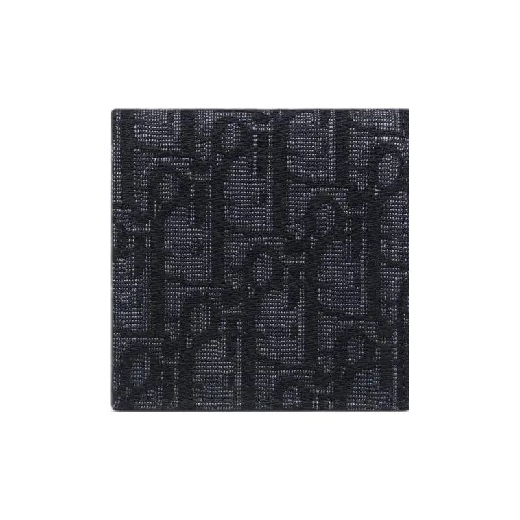 DIOR Oblique Jacquard Fabric Coin Purse Regular Men's Black-2