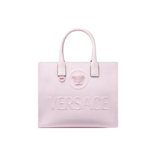 VERSACE La Medusa Cotton With Calfskin Tote Bag Shopping Bag Shoulder Bag Crossbody Bag Handbag Women's Pink