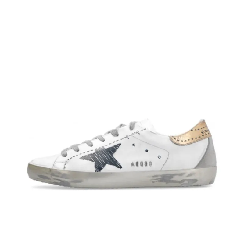 Golden Goose Super Star Stylish Skateboarding Shoes Women's White Vintage Version-0