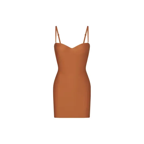 Skims Slip Dresses Women's Bronze